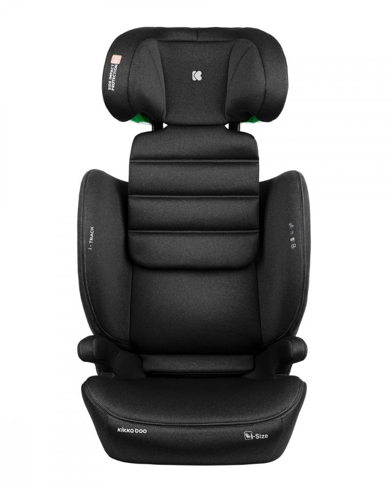 KikkaBoo Scaun auto cu isofix i-Track i-SIZE Black 100-150 cmtetiera reglabila 12 pozitii cu spuma de memorieprotectie SPSconectori isofix cu afisaj instalare corecta