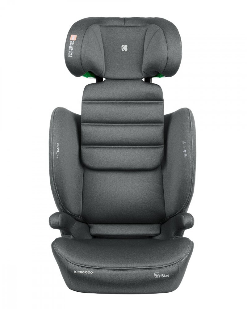 KikkaBoo Scaun auto cu isofix i-Track i-SIZE Dark Grey 100-150 cmtetiera reglabila 12 pozitii cu spuma de memorieprotectie SPSconectori isofix cu afisaj instalare corecta