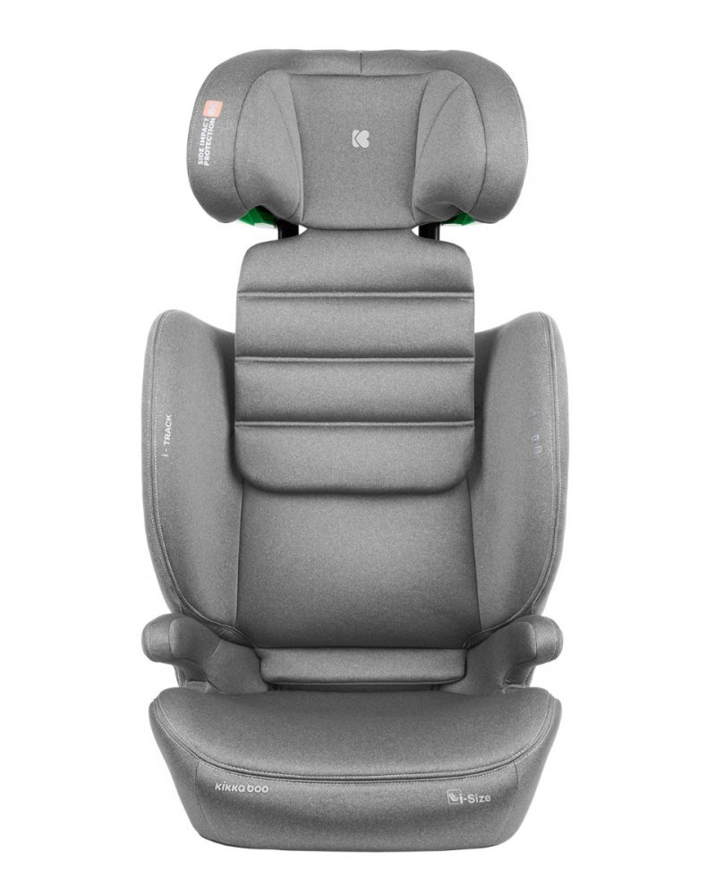 KikkaBoo Scaun auto cu isofix i-Track i-SIZE Light Grey 100-150 cmtetiera reglabila 12 pozitii cu spuma de memorieprotectie SPSconectori isofix cu afisaj instalare corecta