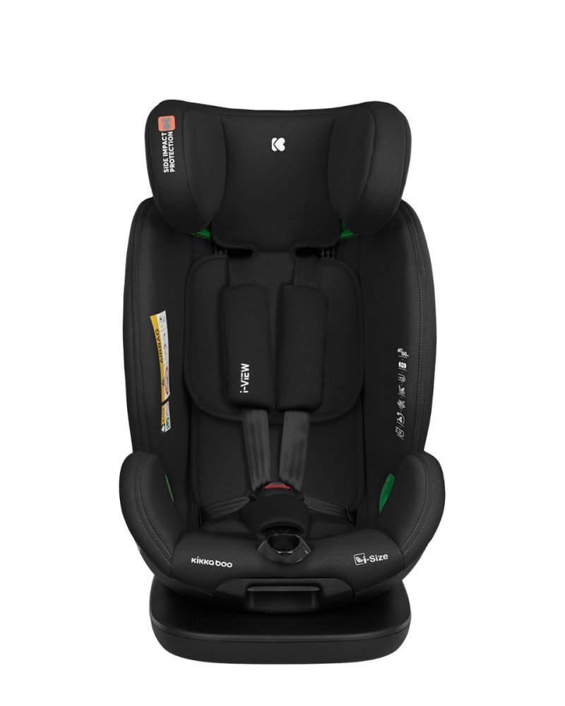 KikkaBoo Scaun auto cu isofix pentru copii i-View i-SIZE Black 40-150 cmrecomandat de la nastererear facing pana la 105 cmpozitie de somnsezut rotativSPStetiera reglabila