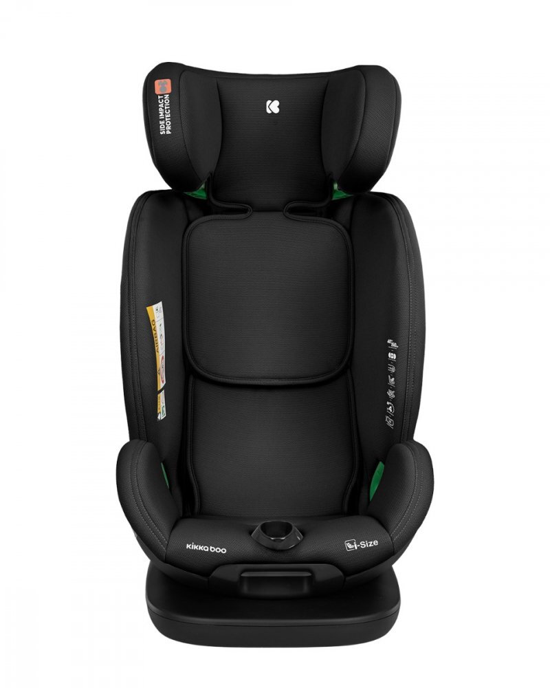 KikkaBoo Scaun auto cu isofix pentru copii i-View i-SIZE Black 40-150 cmrecomandat de la nastererear facing pana la 105 cmpozitie de somnsezut rotativSPStetiera reglabila