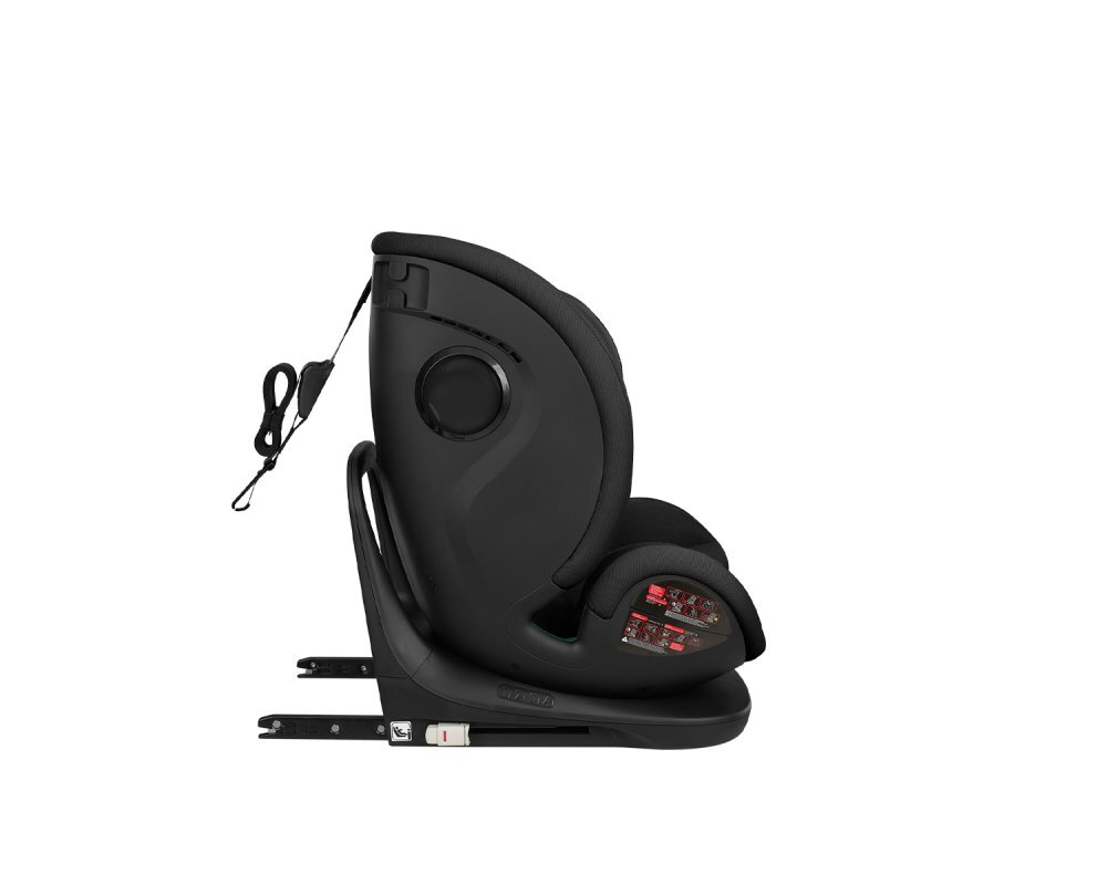 KikkaBoo Scaun auto cu isofix pentru copii i-View i-SIZE Black 40-150 cmrecomandat de la nastererear facing pana la 105 cmpozitie de somnsezut rotativSPStetiera reglabila