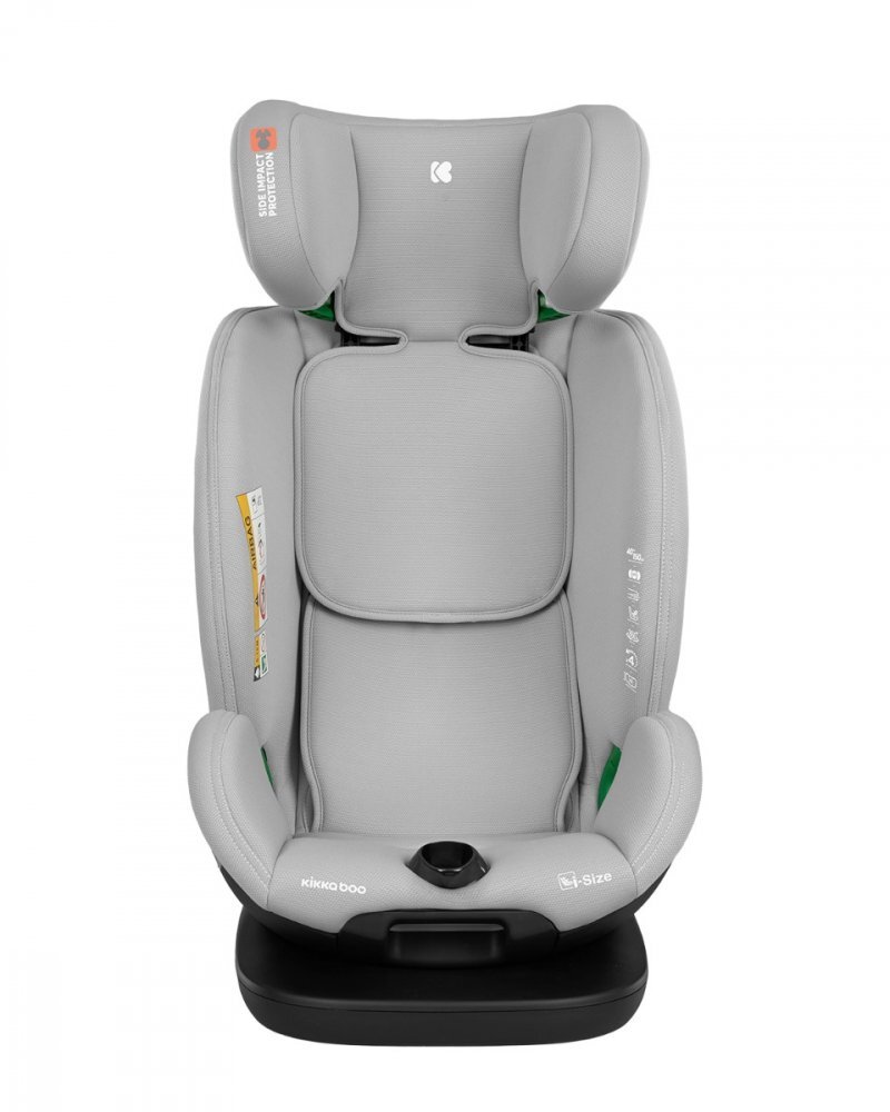 KikkaBoo Scaun auto cu isofix pentru copii i-View i-SIZE Light Grey 40-150 cmrecomandat de la nastererear facing pana la 105 cmpozitie de somnsezut rotativSPStetiera reglabila