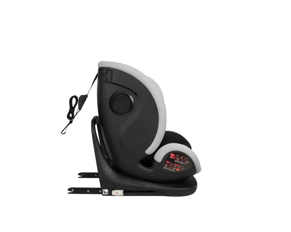 KikkaBoo Scaun auto cu isofix pentru copii i-View i-SIZE Light Grey 40-150 cmrecomandat de la nastererear facing pana la 105 cmpozitie de somnsezut rotativSPStetiera reglabila