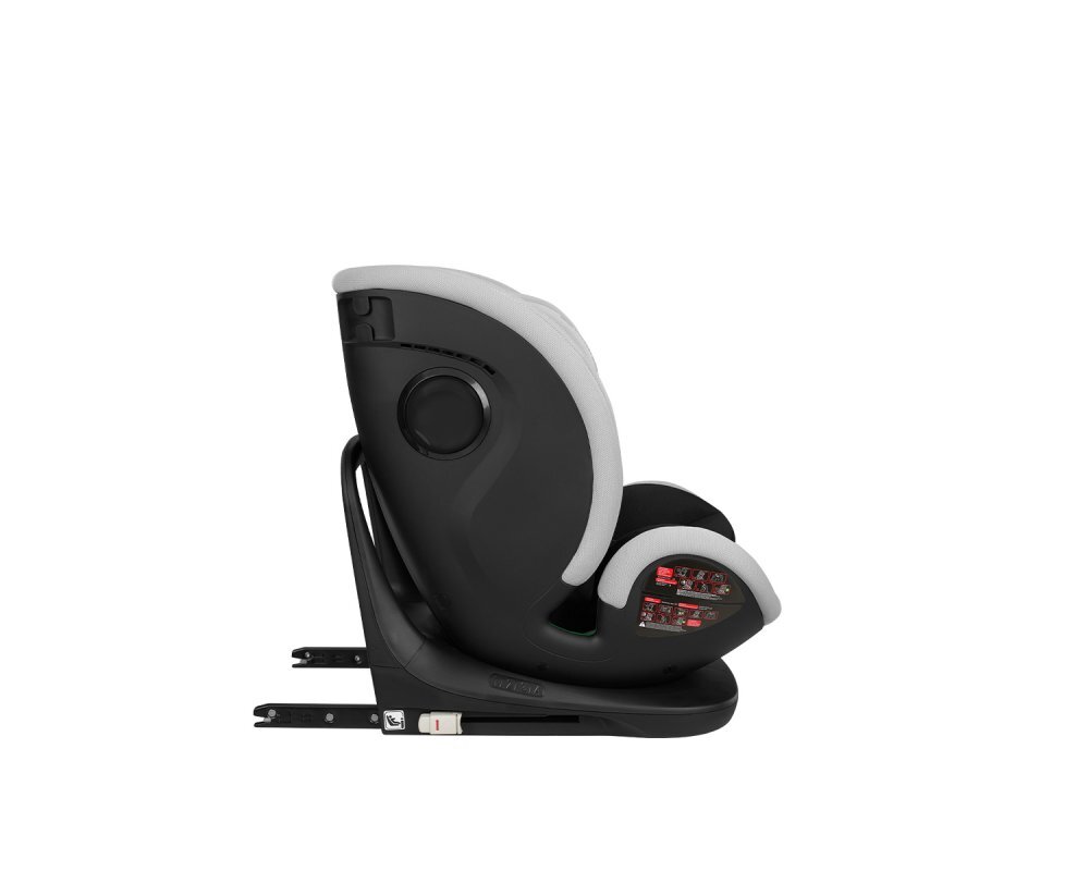 KikkaBoo Scaun auto cu isofix pentru copii i-View i-SIZE Light Grey 40-150 cmrecomandat de la nastererear facing pana la 105 cmpozitie de somnsezut rotativSPStetiera reglabila