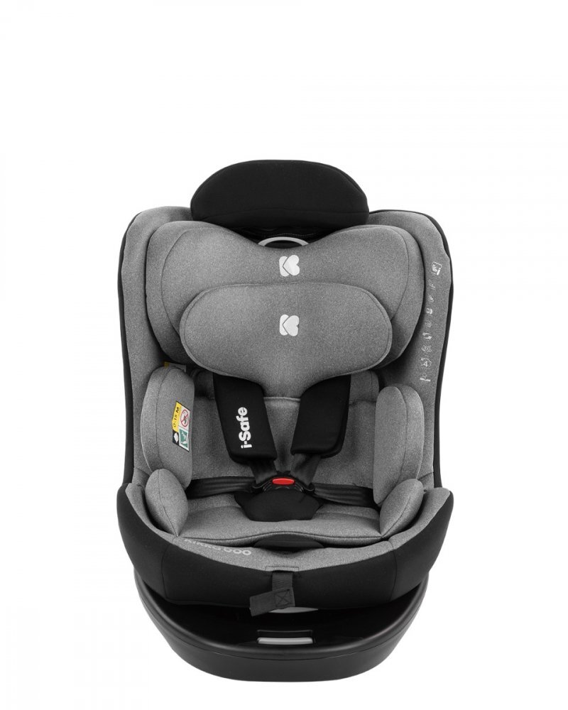 KikkaBoo Scaun auto i-SIZE i-SAFE Light Grey pentru copii cu inaltimea 40-150 cmfixare cu isofixtetiera reglabilasezut rotativ cu pozitie e somnspatar reglabil 4 pozitiipernuta reductor si husa detasabila