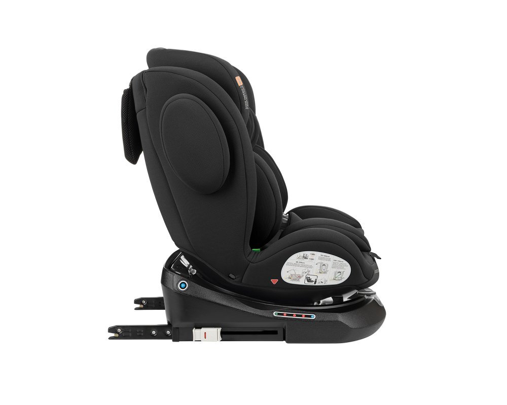 KikkaBoo Scaun auto pentru copii cu ISOFIX I-Felix Blackcertificat I-Size 40-150cmR129SPS-protectie impact lateral tetiera reglabila 11 pozitiisezut rotativ5 pozitii inclinare spatarcentura top tetherreductor