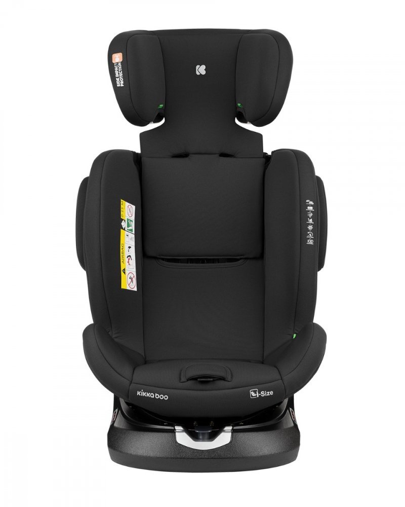 KikkaBoo Scaun auto pentru copii cu ISOFIX I-Felix Blackcertificat I-Size 40-150cmR129SPS-protectie impact lateral tetiera reglabila 11 pozitiisezut rotativ5 pozitii inclinare spatarcentura top tetherreductor
