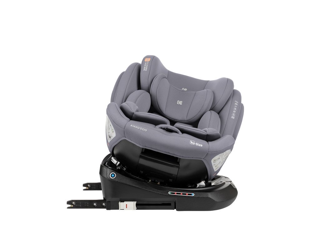 KikkaBoo Scaun auto pentru copii cu ISOFIX I-Felix LightGreycertificat I-Size 40-150cmR129SPS-protectie impact lateral tetiera reglabila 11 pozitiisezut rotativ5 pozitii inclinare spatarcentura top tetherreductor
