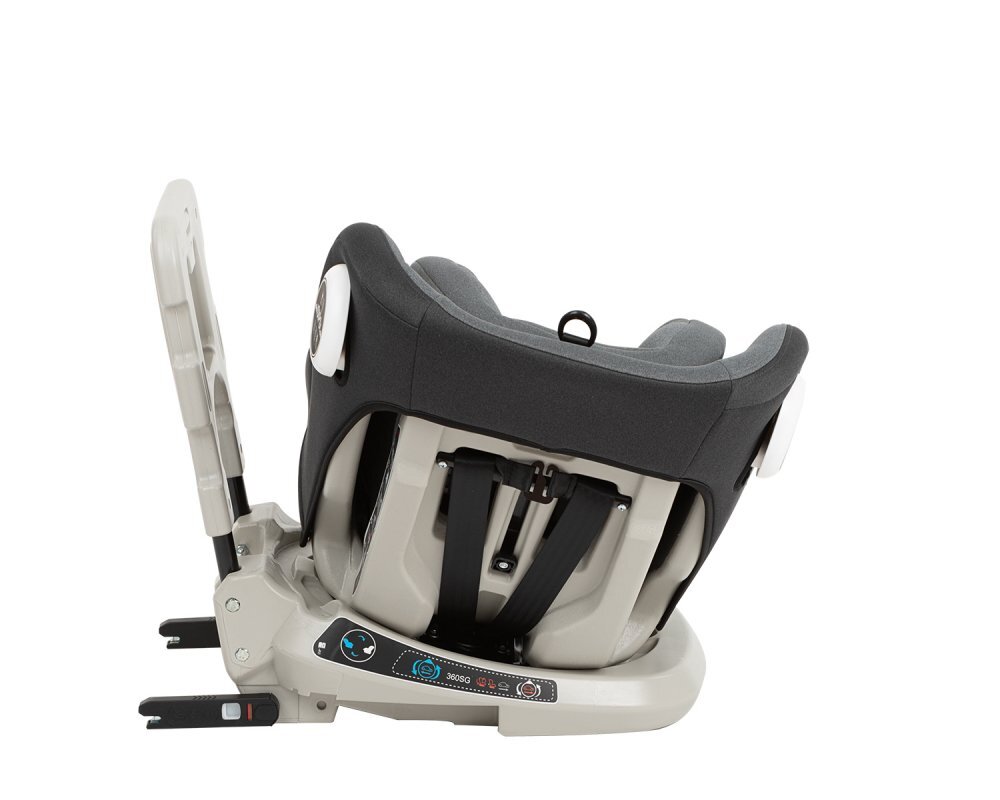KikkaBoo Scaun auto rotativ cu isofix 0-25 kg Twister Gri