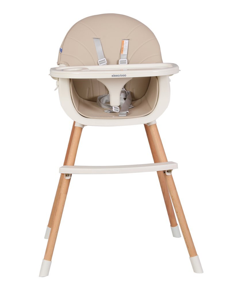 KikkaBoo Scaun de masa 2in1 Nutri Wood Beige