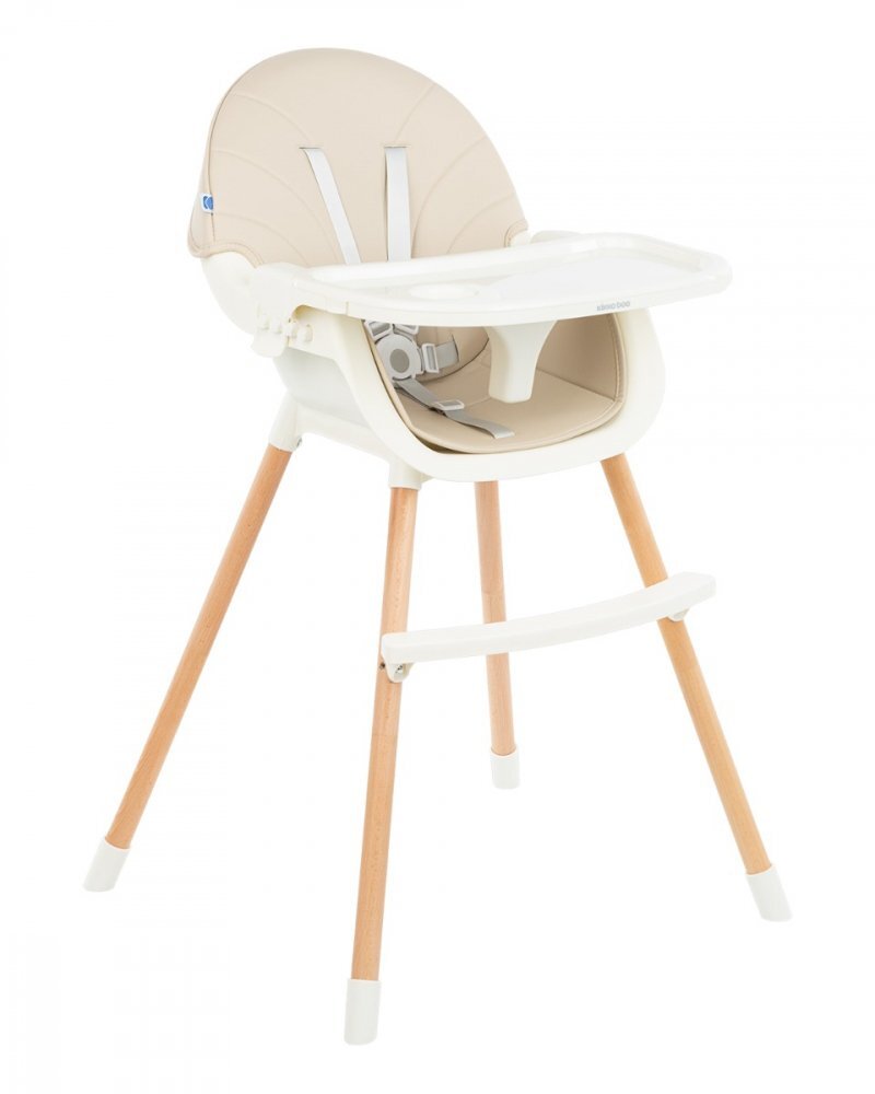 KikkaBoo Scaun de masa 2in1 Nutri Wood Beige