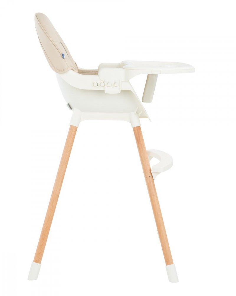 KikkaBoo Scaun de masa 2in1 Nutri Wood Beige