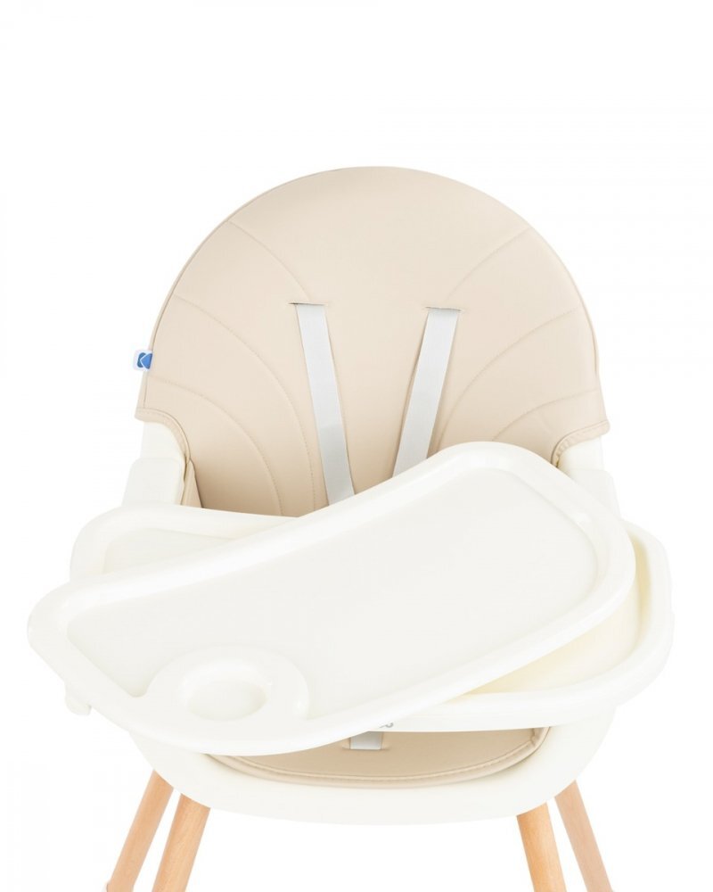 KikkaBoo Scaun de masa 2in1 Nutri Wood Beige