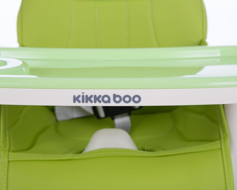 KikkaBoo Scaun de masa 3in1 Creamy Green transformabil in inaltatorcadru metalicsuport picioare husa lavabilatavita dubla reglabilacentura de siguranta