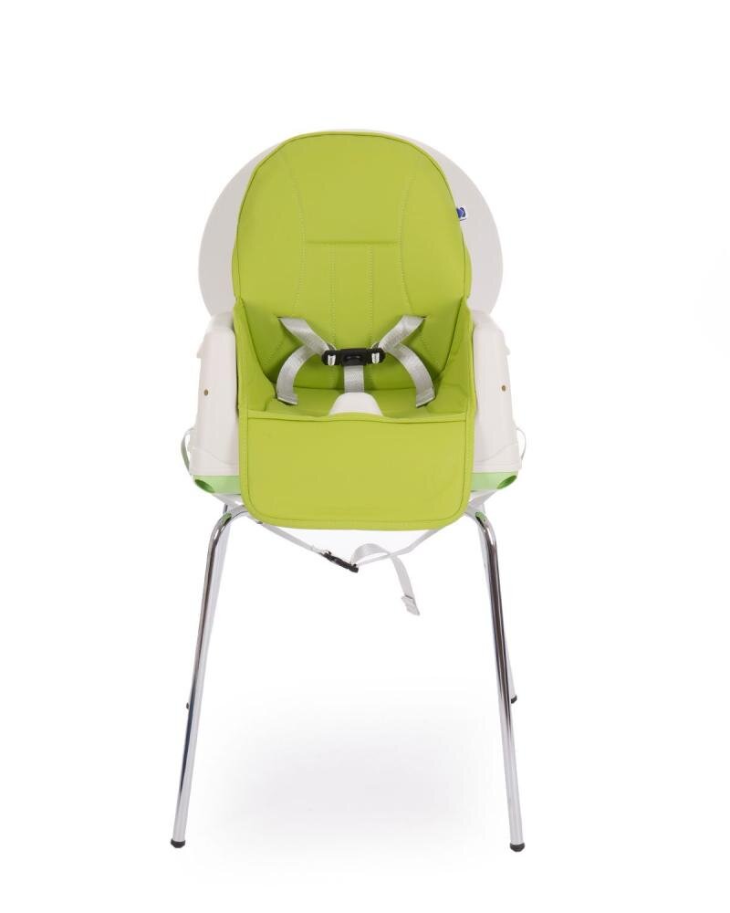 KikkaBoo Scaun de masa 3in1 Creamy Green transformabil in inaltatorcadru metalicsuport picioare husa lavabilatavita dubla reglabilacentura de siguranta