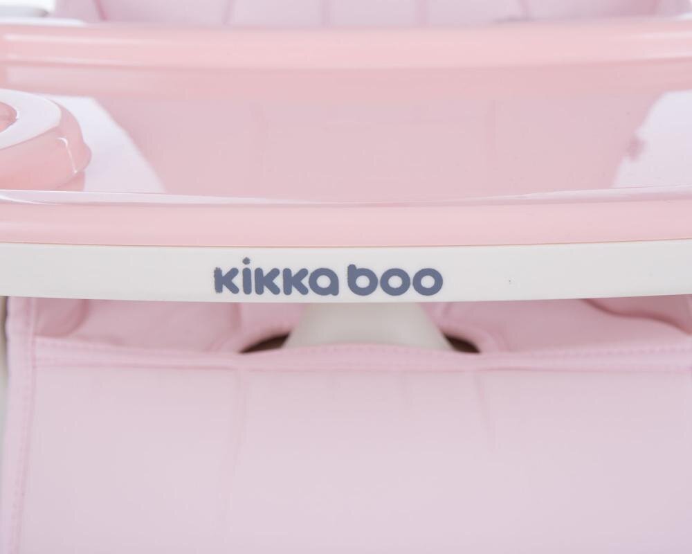 KikkaBoo Scaun de masa 3in1 Creamy Pink transformabil in inaltatorcadru metalicsuport picioare husa lavabilatavita dubla reglabilacentura de siguranta