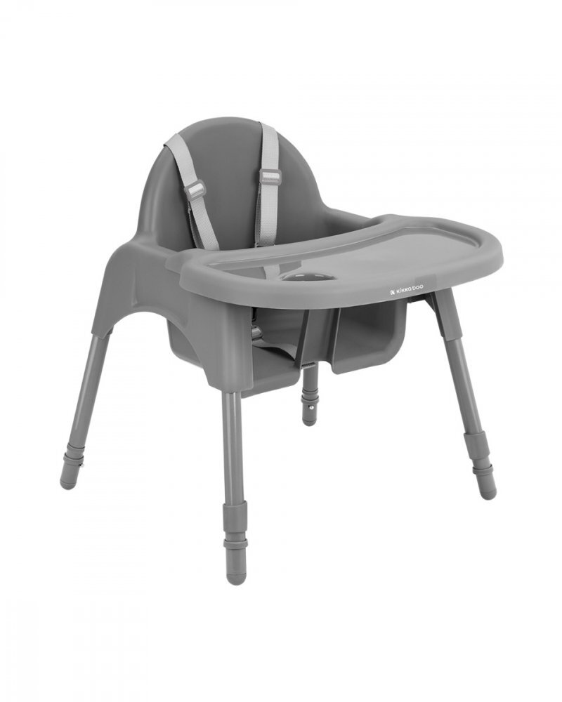 KikkaBoo Scaun de masa pentru copii 2in1 Jammy Greycentura de sigurantamasuta detasabilasuport picioarebaza antiderapantausor de curatatgreutate admisa 15kg Jammy Grey