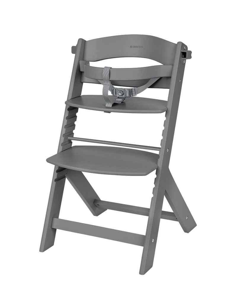 KikkaBoo Scaun de masa pentru copii Nordy Dark Grey multifunctional cu structura din lemninaltime reglabila 10 nivelerecomandat pana la 10 ani35 kgcentura de sigurantamasuta detasabila