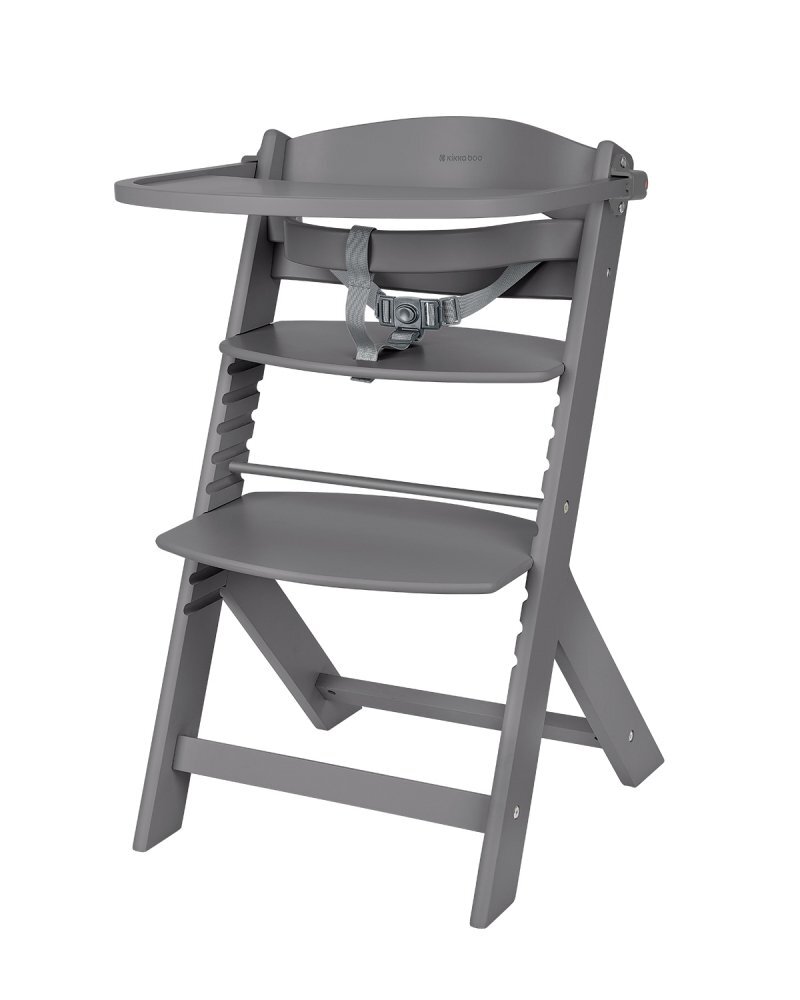 KikkaBoo Scaun de masa pentru copii Nordy Dark Grey multifunctional cu structura din lemninaltime reglabila 10 nivelerecomandat pana la 10 ani35 kgcentura de sigurantamasuta detasabila