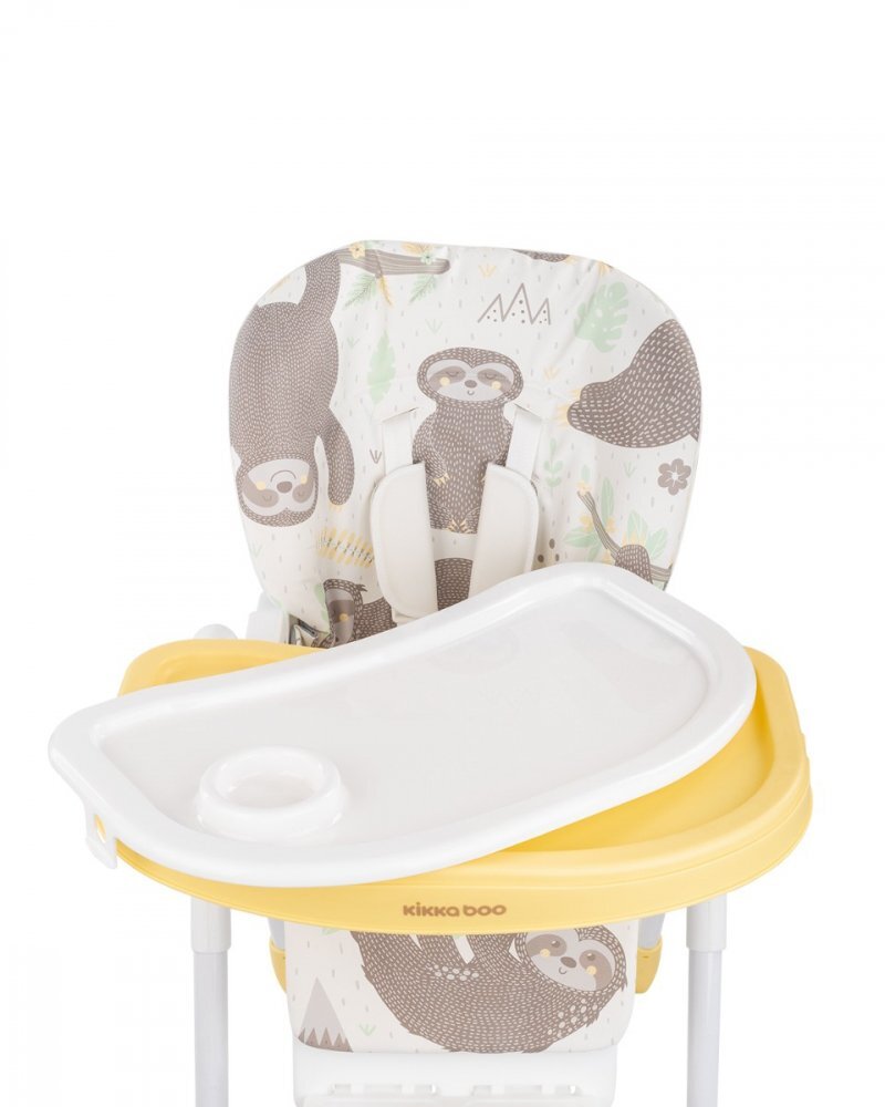 KikkaBoo Scaun de masa Vitto Yellow Sloth cu spatar reglabil7 pozitii inaltimecentura in 5 punctesuport picioarepliabil compact