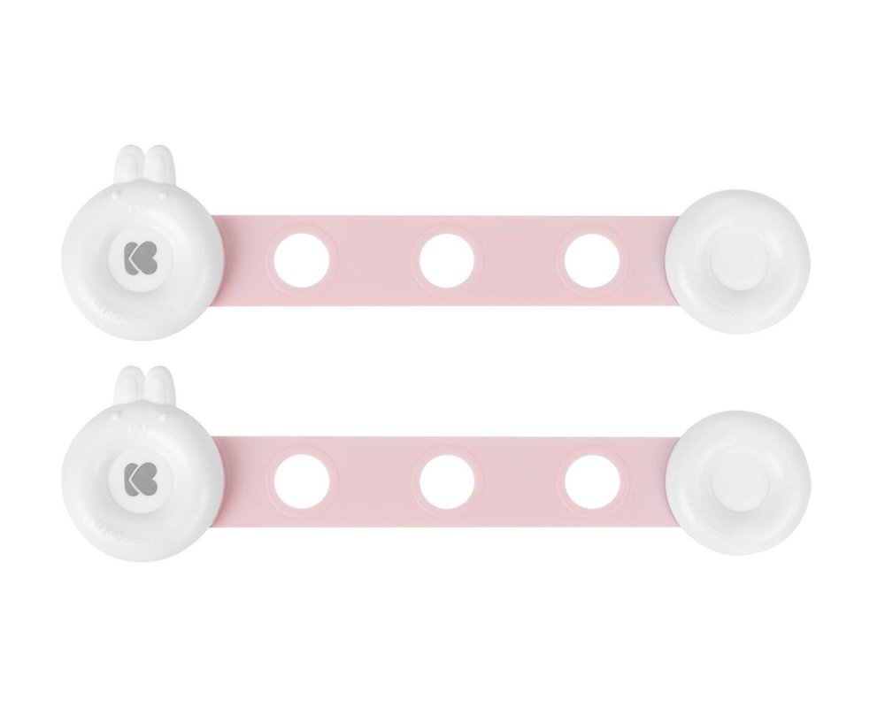 KikkaBoo Set 2 sigurante multifunctionale Bunny Pinklungime reglabilautilizare usi de dulap sertare frigidere cabine dus capace WC