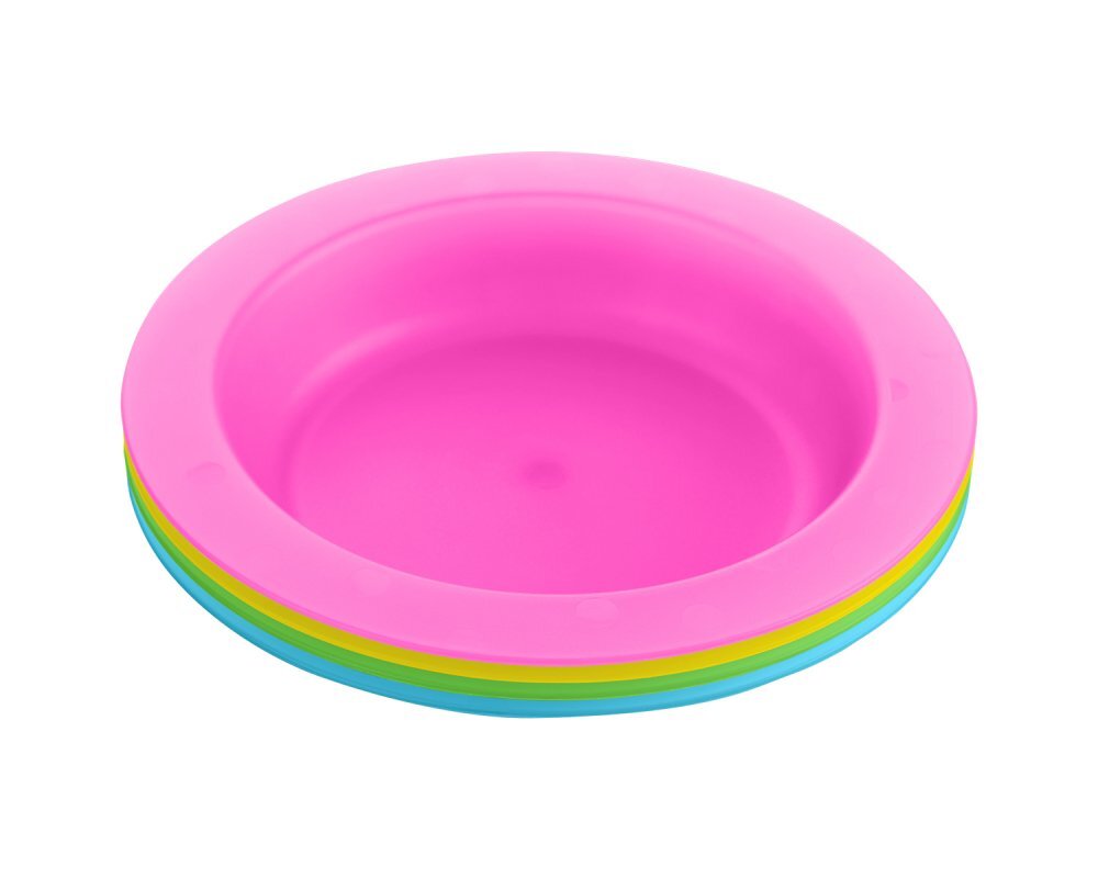 KikkaBoo Set 4 farfurii pentru copii Rainbow fara BPA capacitate 400 ml