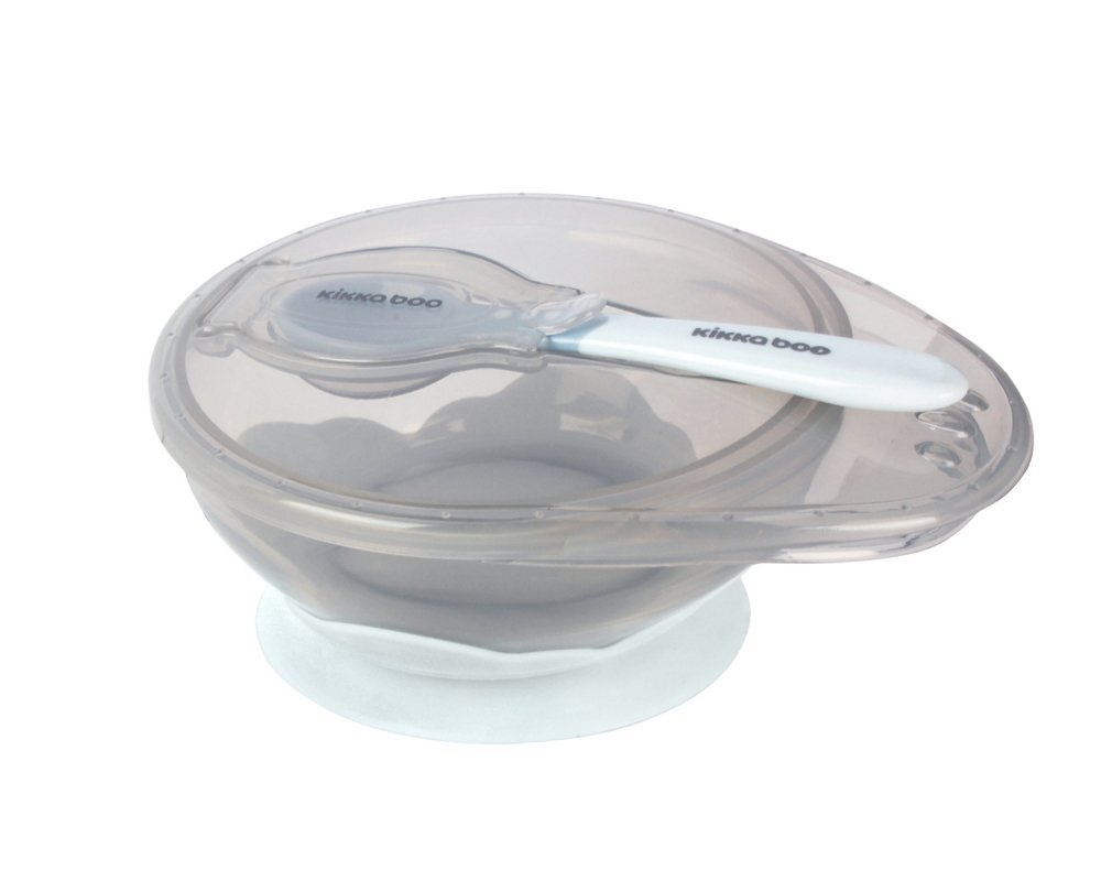 KikkaBoo Set castron cu ventuza si lingurita Bluecapacitate 250mlfara bpacompartiment pentru lingurita