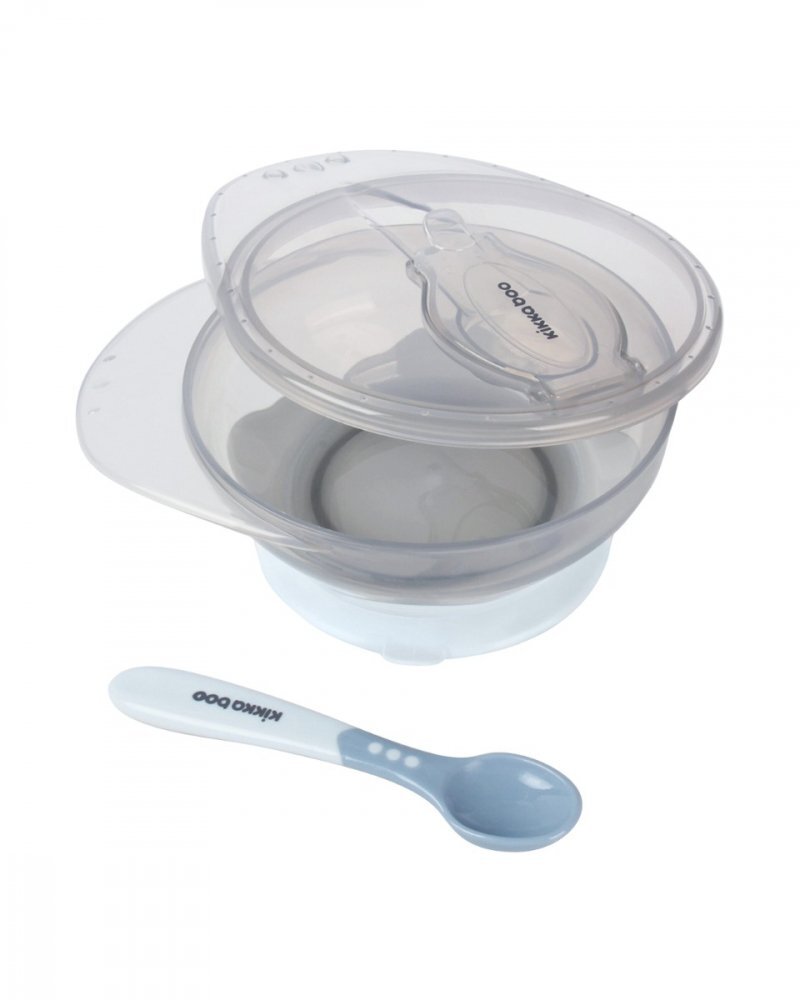 KikkaBoo Set castron cu ventuza si lingurita Bluecapacitate 250mlfara bpacompartiment pentru lingurita