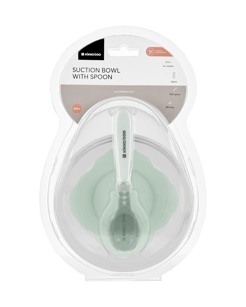 KikkaBoo Set castron cu ventuza si lingurita Mintcapacitate 250mlfara bpacompartiment pentru lingurita