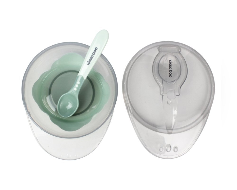 KikkaBoo Set castron cu ventuza si lingurita Mintcapacitate 250mlfara bpacompartiment pentru lingurita