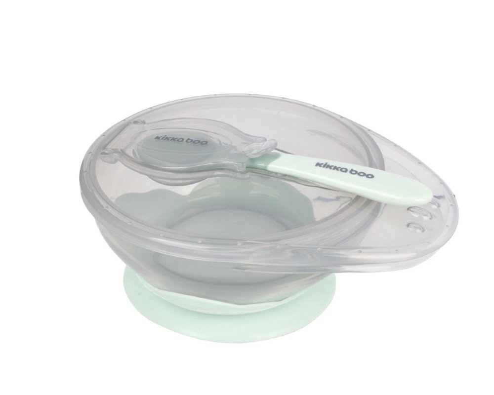 KikkaBoo Set castron cu ventuza si lingurita Mintcapacitate 250mlfara bpacompartiment pentru lingurita
