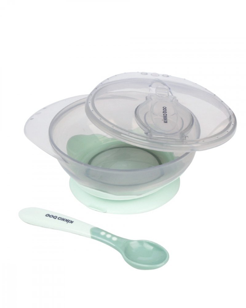 KikkaBoo Set castron cu ventuza si lingurita Mintcapacitate 250mlfara bpacompartiment pentru lingurita