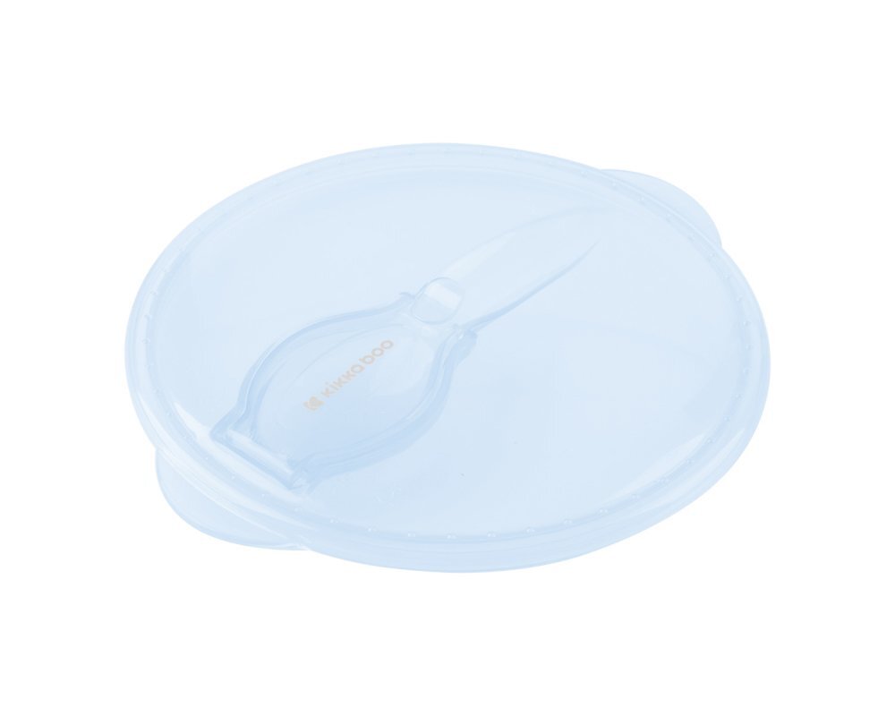 KikkaBoo Set castronel cu ventuza capac si lingurita Feedy Blue