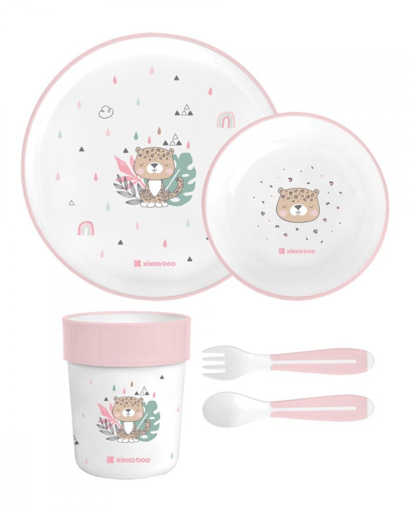 KikkaBoo Set de masa cu 5 piese Savanna Pink