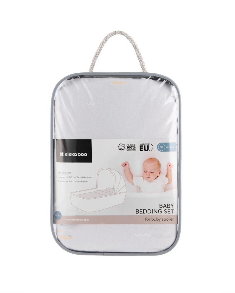 KikkaBoo Set lenjerie copii cu 6 piese Seally Me 80x40 cm din bumbac ranforce certificat OEKOTEXcompatibila patut co-sleeper sau landoucontine pernafata de pernacearceafhusa pilotapilotaprotectie impermeabila