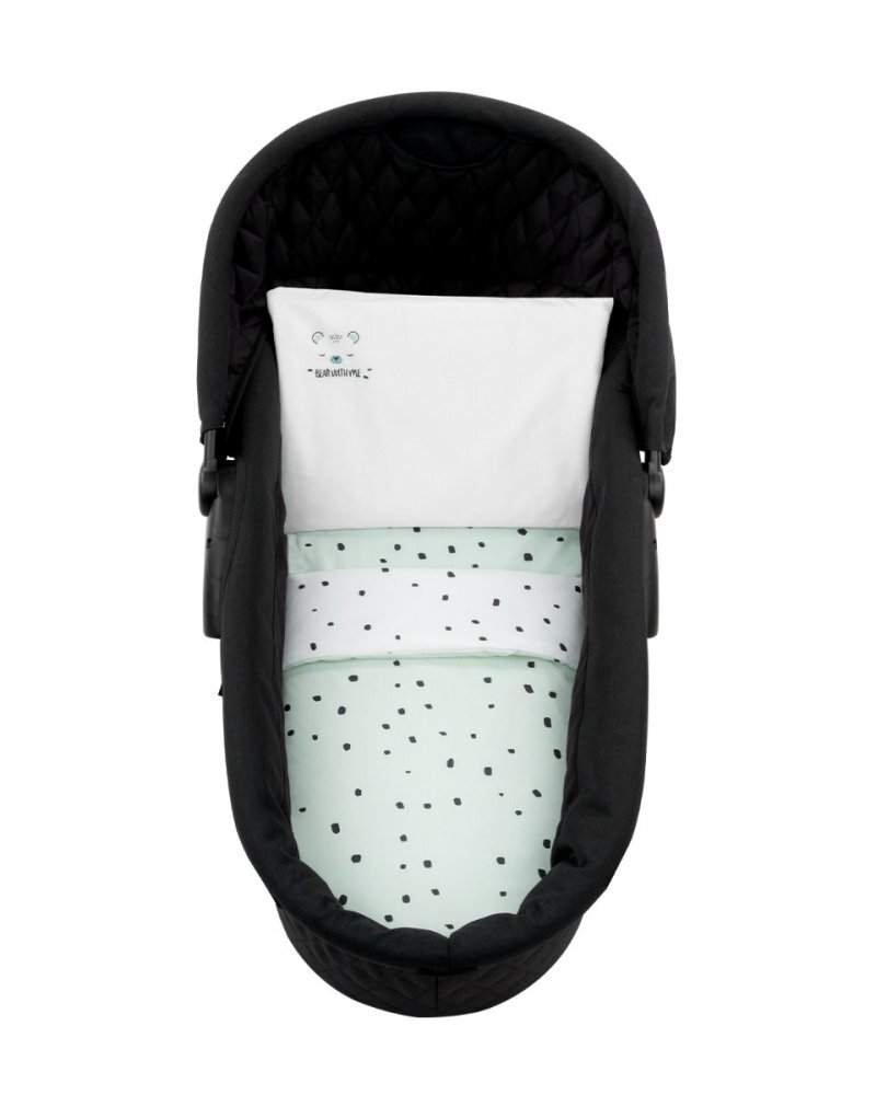KikkaBoo Set lenjerie cu 6 piese pentru landou sau patut co-sleeper Bear with me Mint