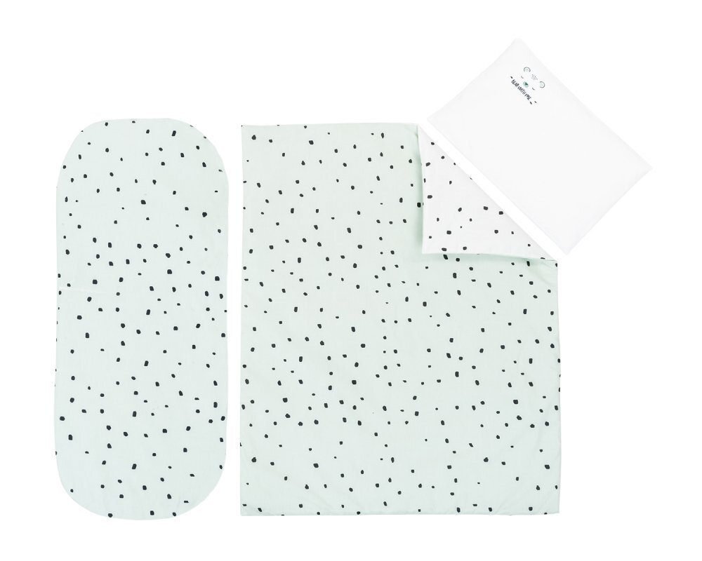 KikkaBoo Set lenjerie cu 6 piese pentru landou sau patut co-sleeper Bear with me Mint