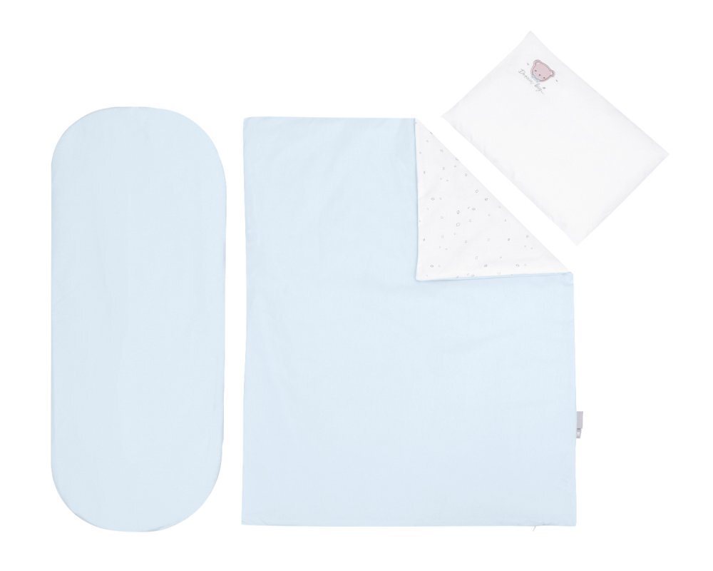 KikkaBoo Set lenjerie cu 6 piese pentru landou sau patut co-sleeper Dream Big Blue