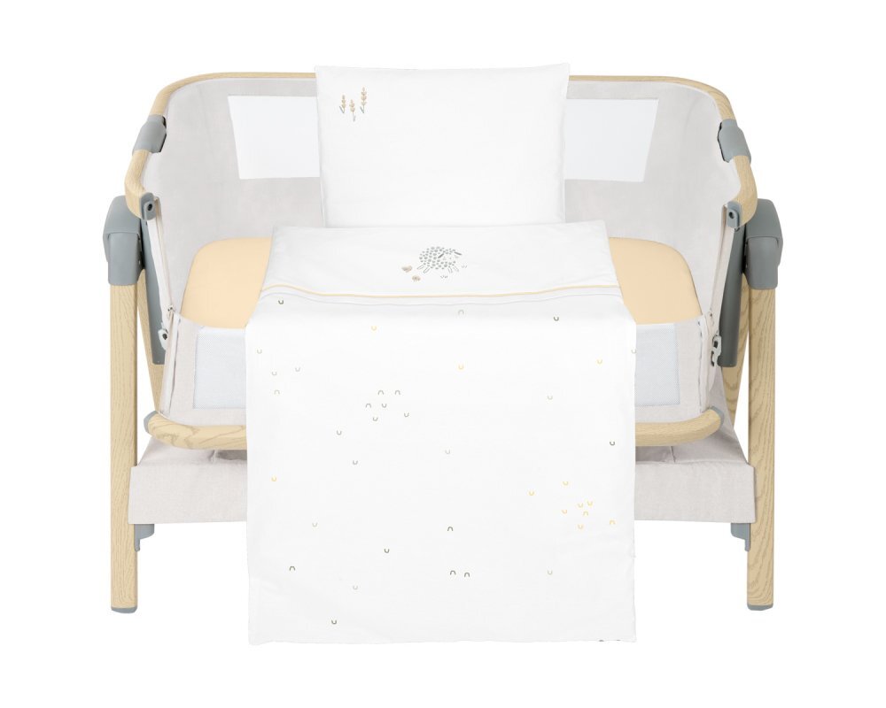 KikkaBoo Set lenjerie pentru patut copii cu 5piese Mini cot Sleepy Sheep compatibila cu saltea 80x50cmdin bumbaccearceafpernafata de pernapilotafata de pilota cu fermoar