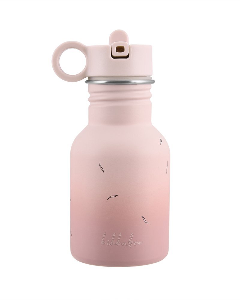 KikkaBoo Sticla din otel inoxidabil cu pai retractabil pentru copii Flora Blush capacitate 350ml fara BPA protectie anti-scurgere