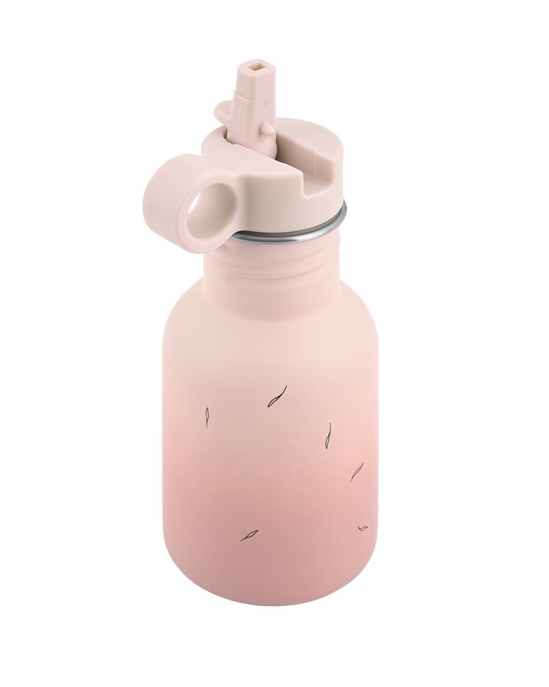 KikkaBoo Sticla din otel inoxidabil cu pai retractabil pentru copii Flora Blush capacitate 350ml fara BPA protectie anti-scurgere