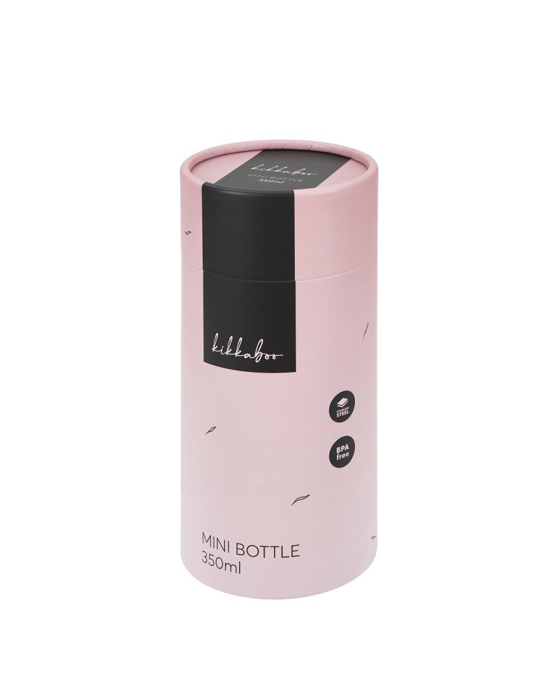 KikkaBoo Sticla din otel inoxidabil cu pai retractabil pentru copii Flora Blush capacitate 350ml fara BPA protectie anti-scurgere