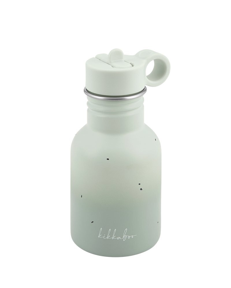 KikkaBoo Sticla din otel inoxidabil cu pai retractabil pentru copii Flora Sage capacitate 350ml fara BPA protectie anti-scurgere