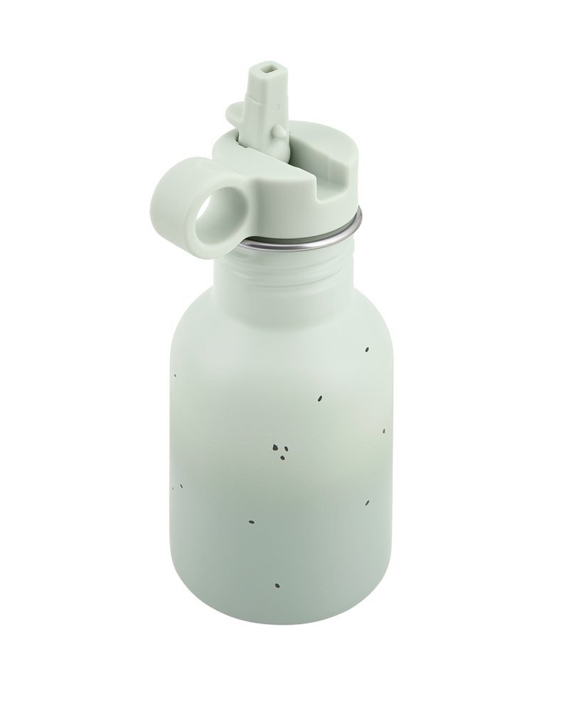 KikkaBoo Sticla din otel inoxidabil cu pai retractabil pentru copii Flora Sage capacitate 350ml fara BPA protectie anti-scurgere