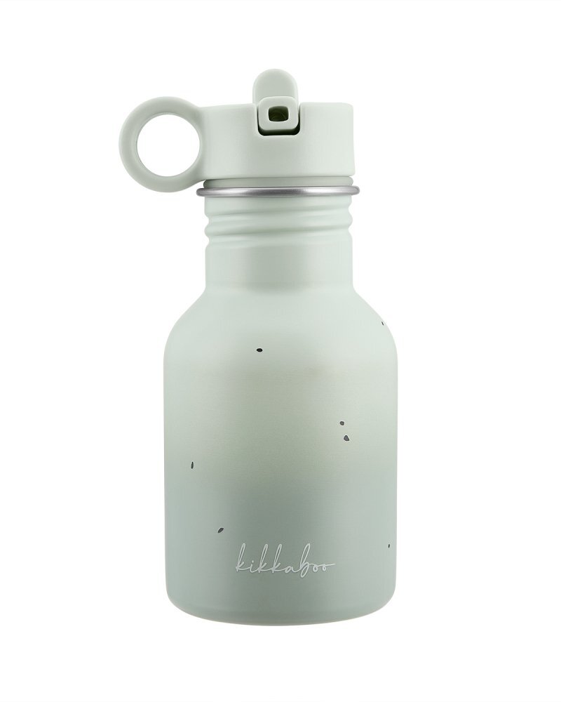 KikkaBoo Sticla din otel inoxidabil cu pai retractabil pentru copii Flora Sage capacitate 350ml fara BPA protectie anti-scurgere