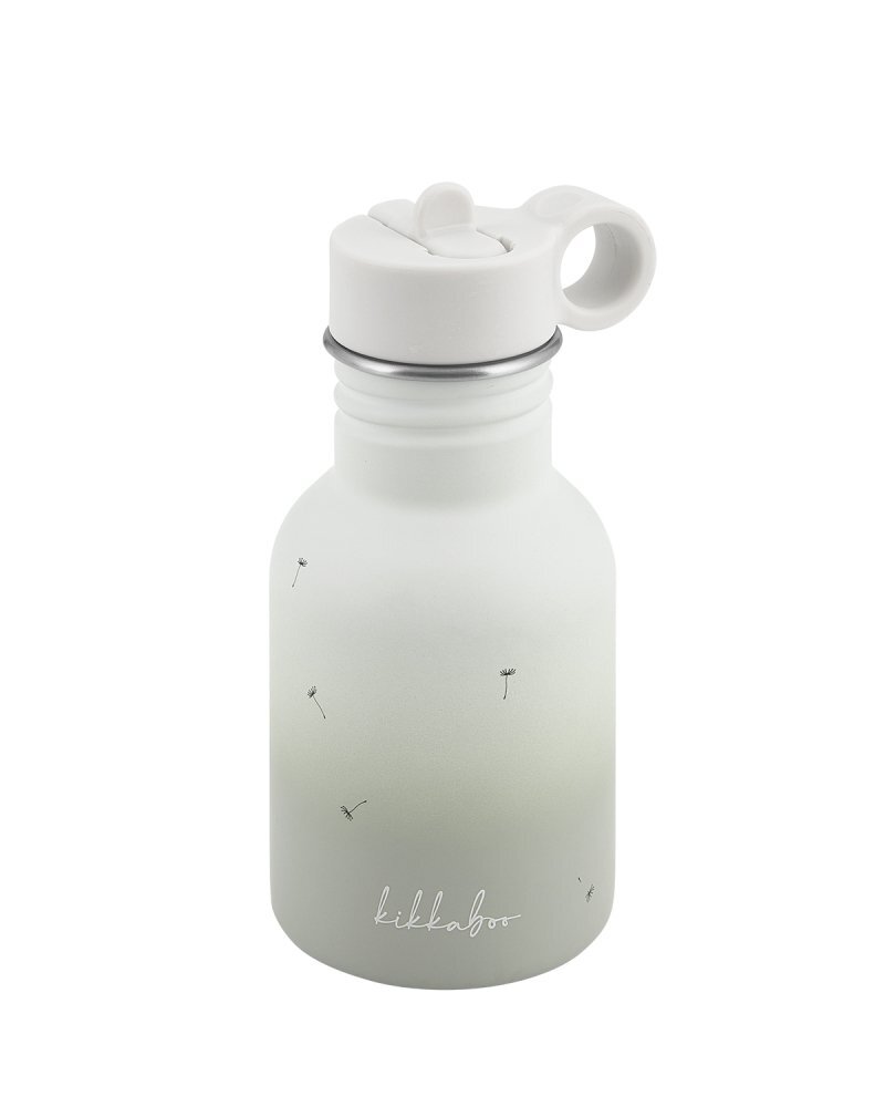 KikkaBoo Sticla din otel inoxidabil cu pai retractabil pentru copii Flora Sand capacitate 350ml fara BPA protectie anti-scurgere