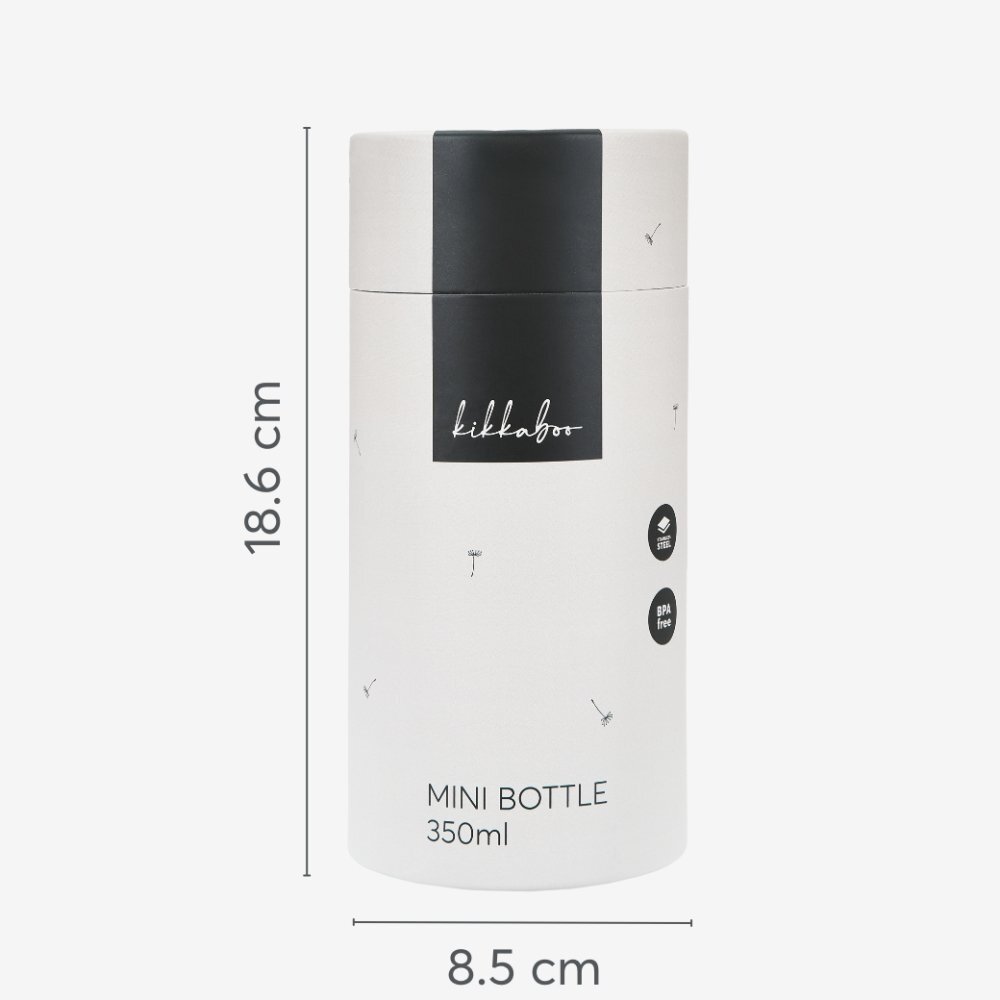 KikkaBoo Sticla din otel inoxidabil cu pai retractabil pentru copii Flora Sand capacitate 350ml fara BPA protectie anti-scurgere
