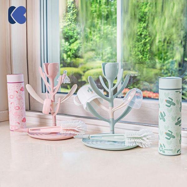 KikkaBoo Suport pentru uscat biberoane Tulip Greycapacitate pana la 8 biberoanedin plastic nontoxic fara BPA
