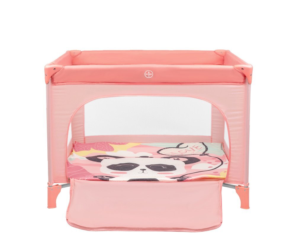 KikkaBoo Tarc de joaca pentru copii Enjoy Pink Panda 2023 cu pliere compactausa mare de acces cu fermoarsaltea pliabila moaleinele si geanta pentru transport incluse